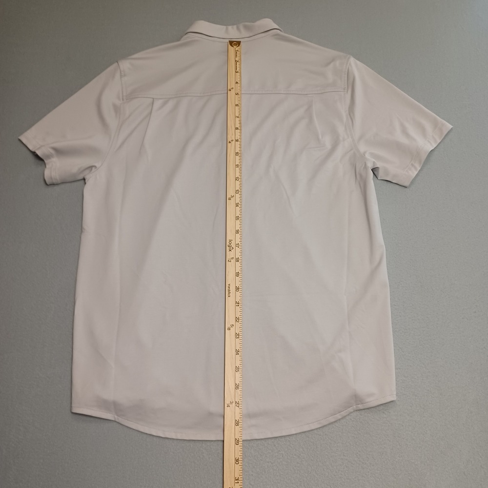 VRST Short Sleeve Button Up Mens M Light Grey SS Button Up Four-Way Stretch - Picture 4 of 12